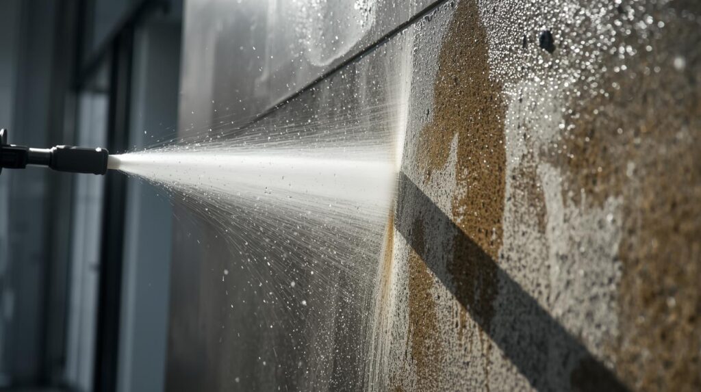 limpieza con pistola karcher, fachada